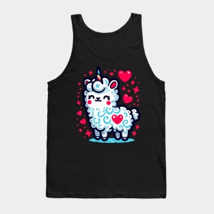 Kawaii rainbow llamacorn unicorn llama of love Tank Top